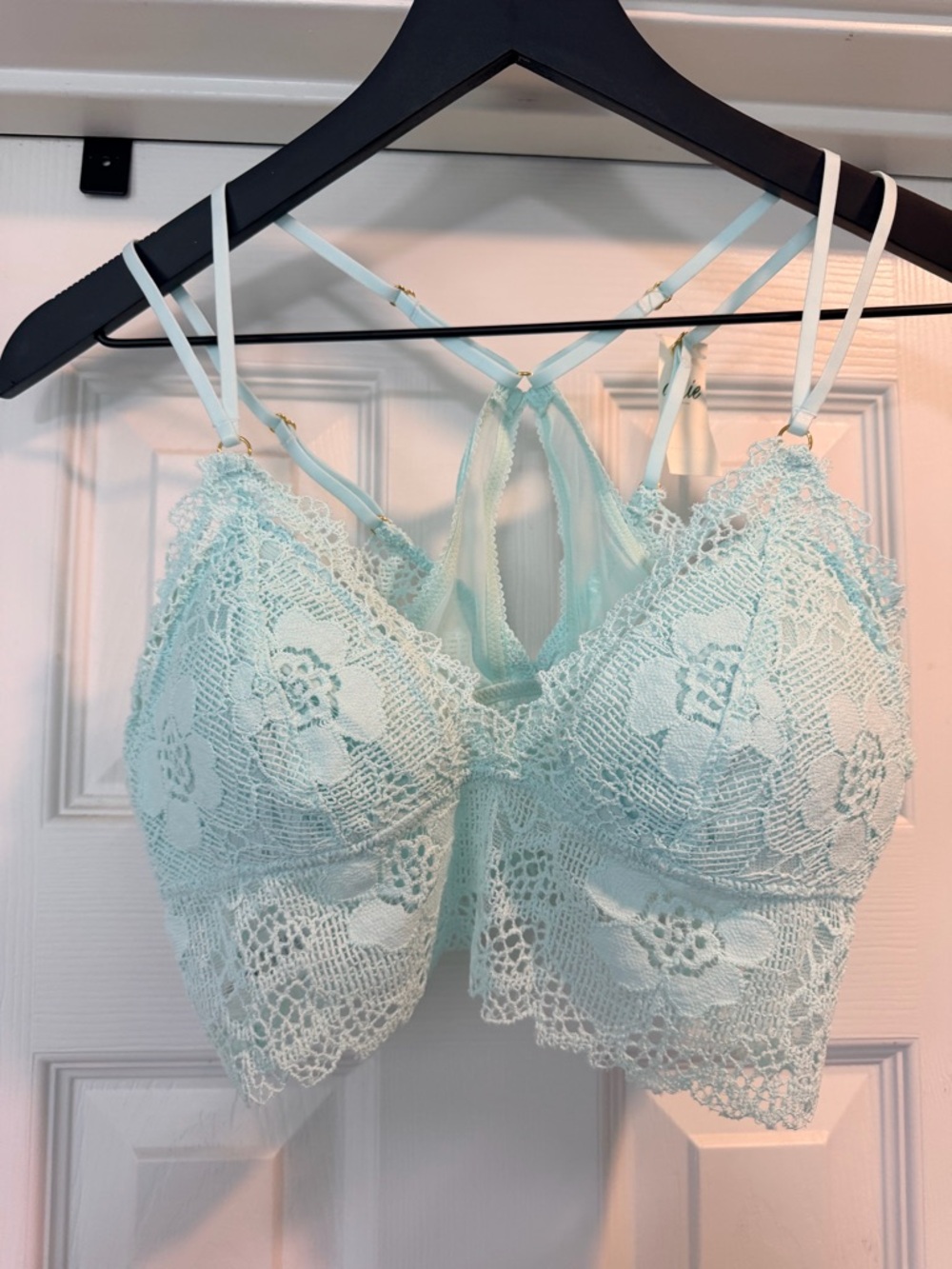 aerie Light Mint Lace Strappy Bralette